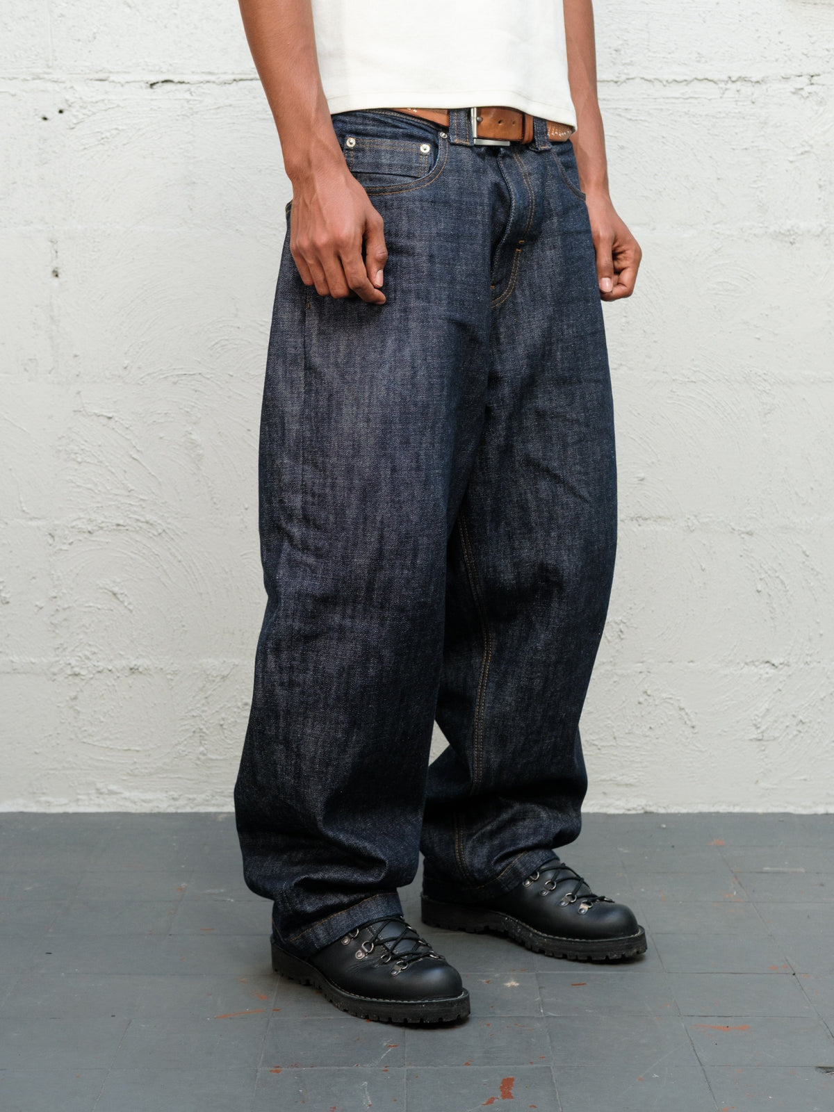 Denim Pant | Indigo Raw Selvedge Close up front