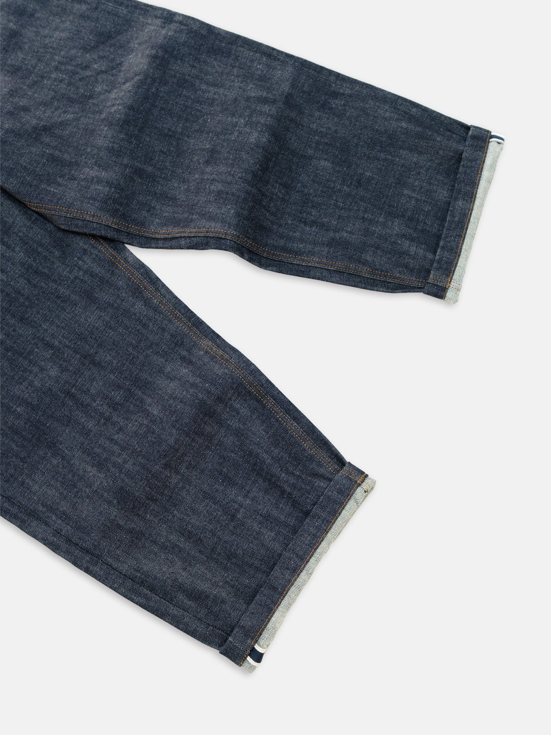 Denim Pant | Selvedge Indigo Flatlay Close up on Selvedge ID