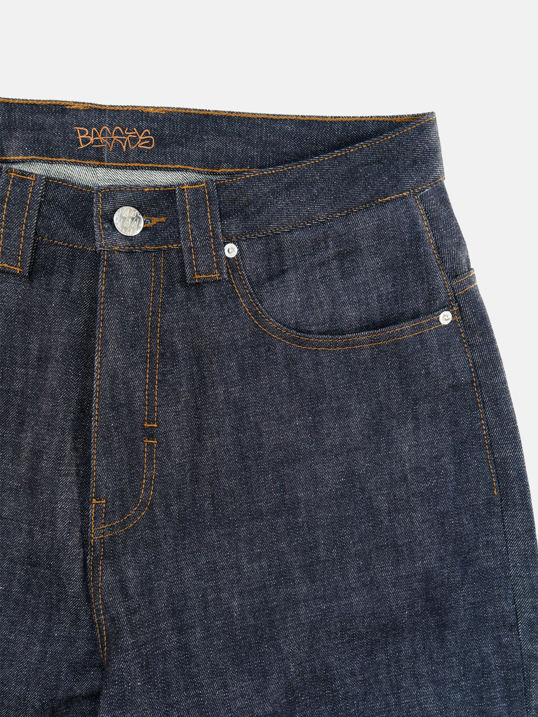 Denim Pant | Selvedge Indigo Flatlay Front Close on Pocket