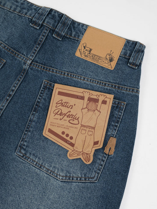 Denim Pant | Frost Rear pocket close up 