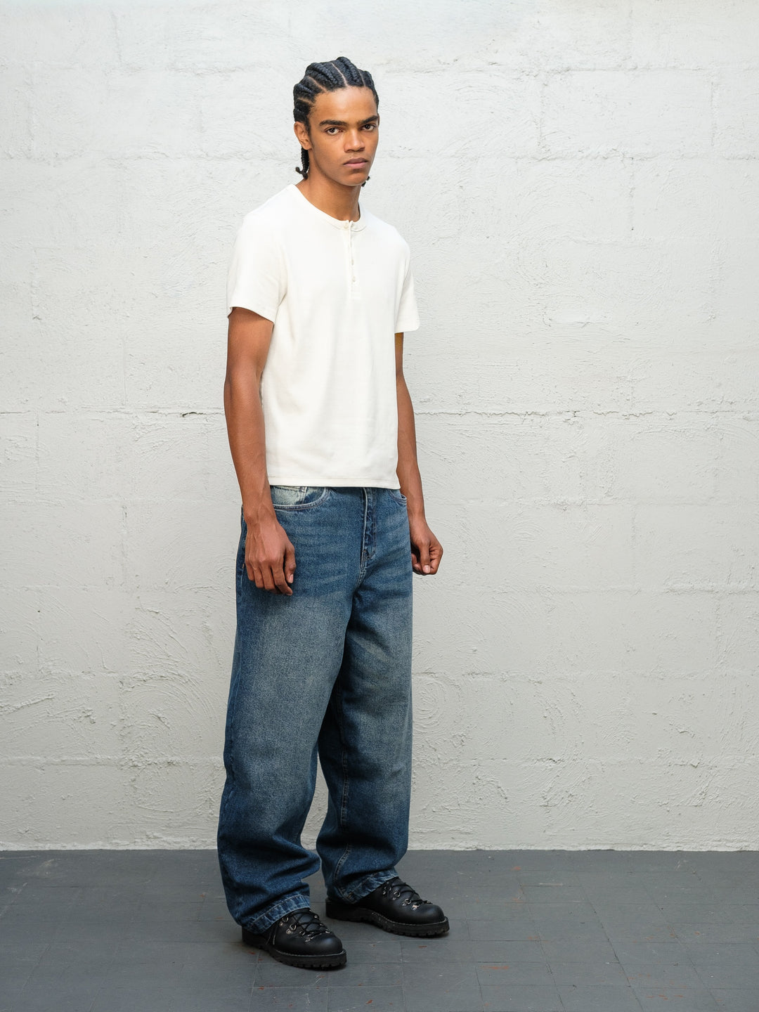 Denim Pant | Frost Front with white t-shirt and danner boots