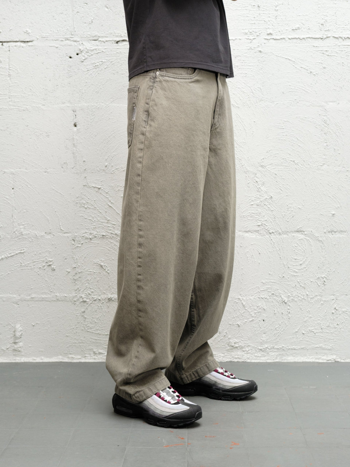 DENIM PANT | SAGE Lower half from side Baggys.uk