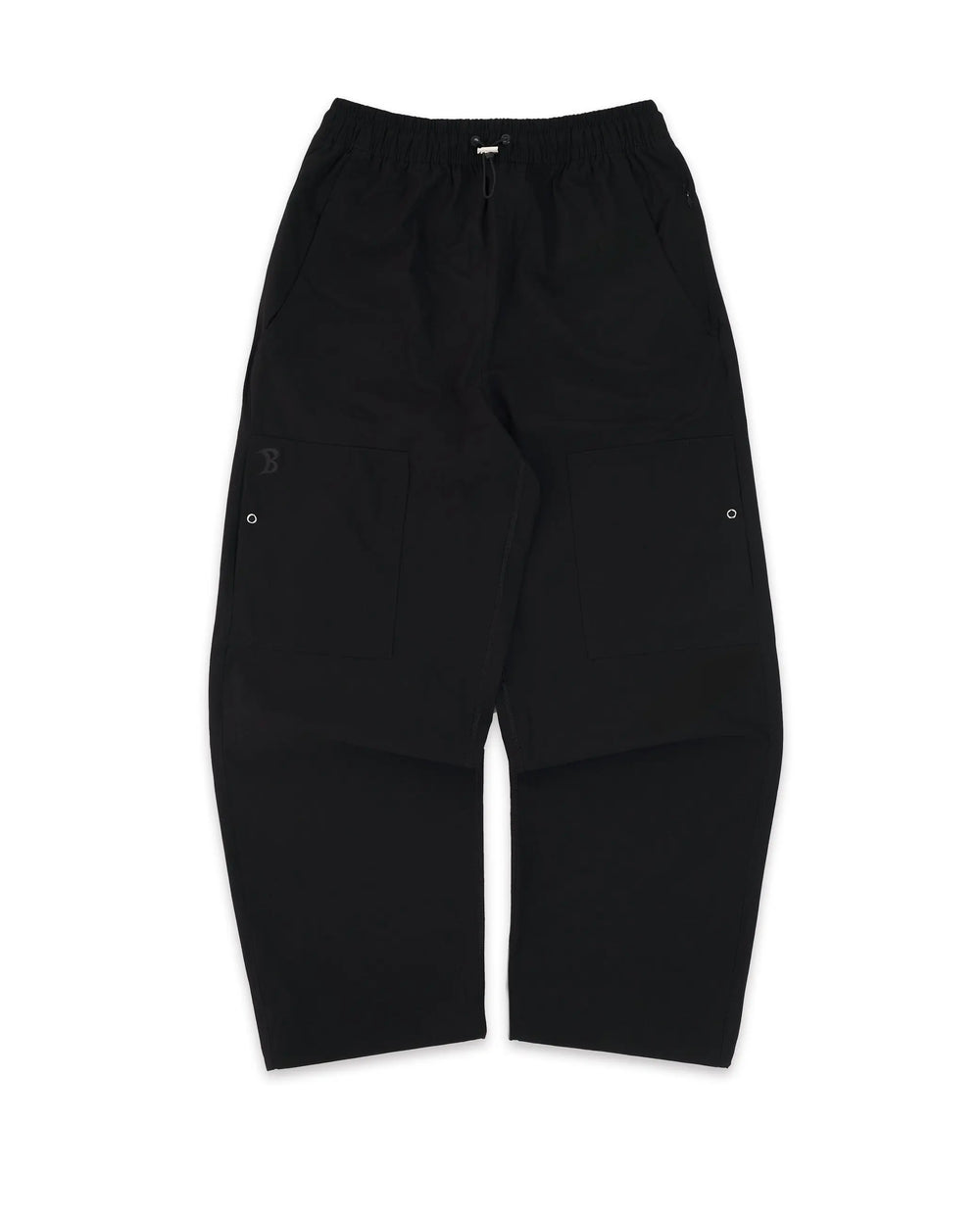 Baggy Vanta Black Track Pants Front Flatlay