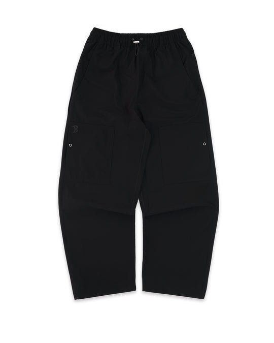Baggy Vanta Black Track Pants Front Flatlay