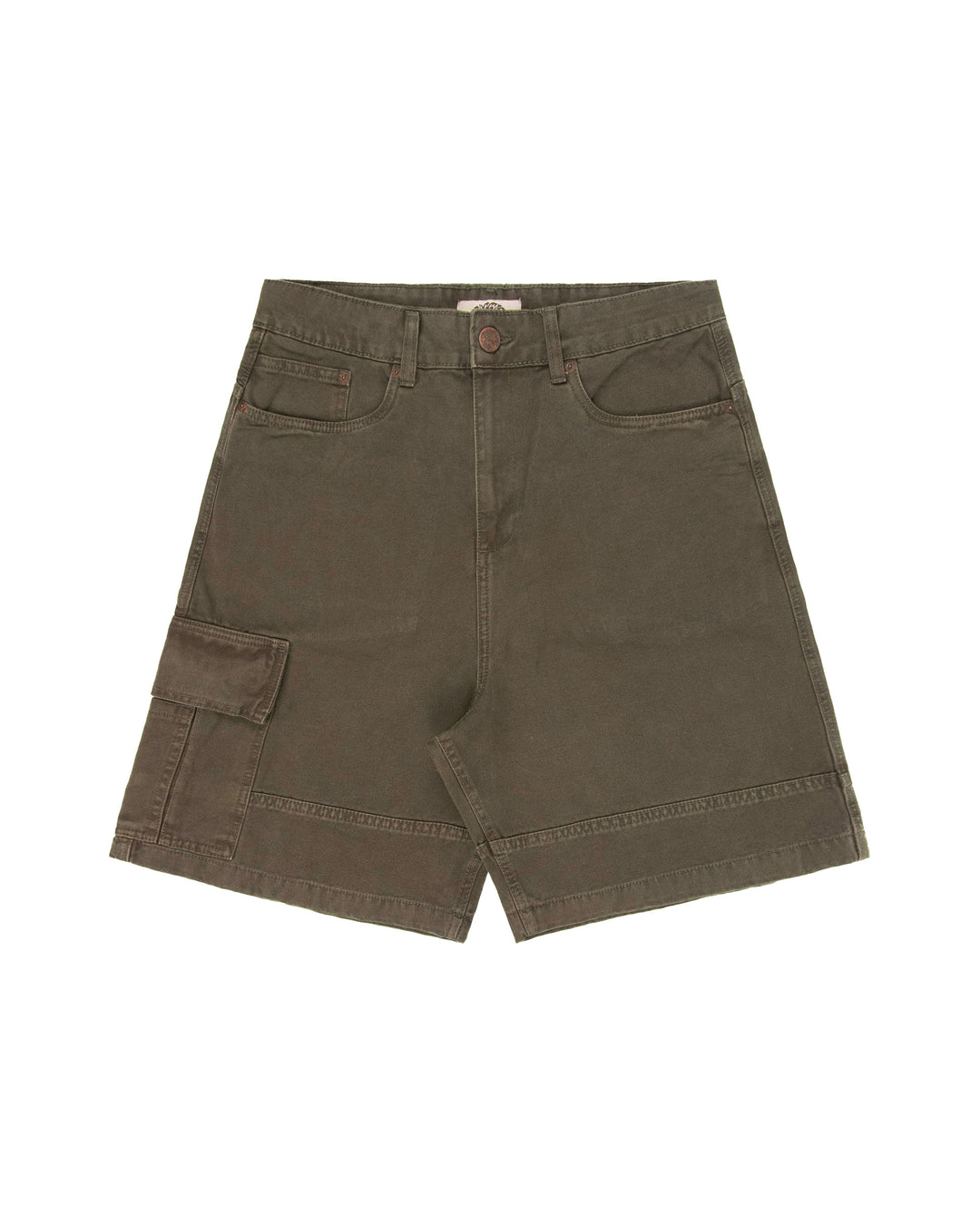 Brown cargo shorts on a white background