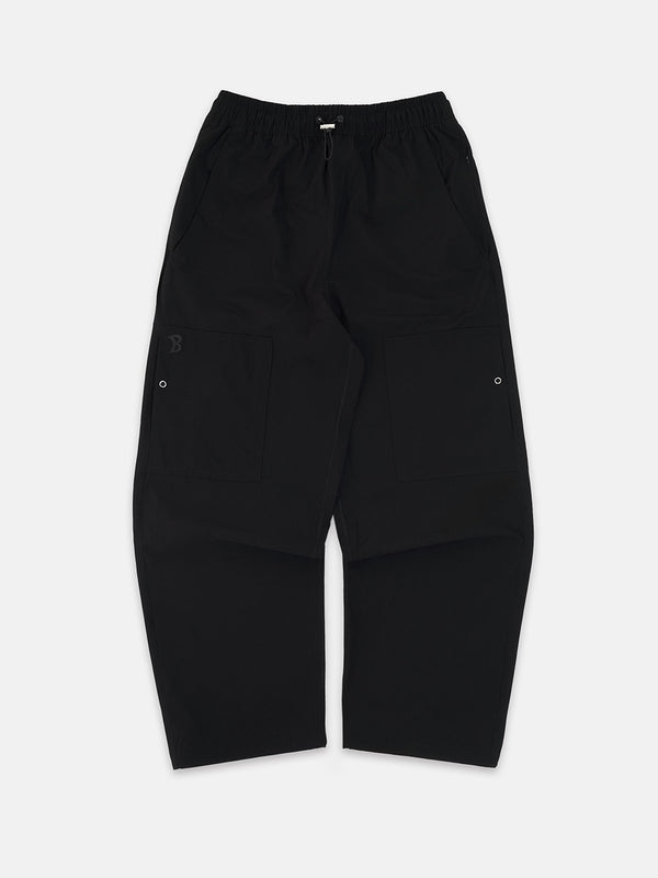 Baggy Vanta Black Track Pants Front Flatlay