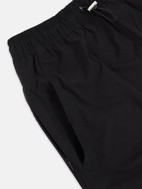 Baggy Vanta Black Track Pants Front Flatlay Close up Pocket 