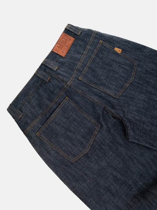 Denim Pant | Selvedge Indigo Flatlay Close up Rear