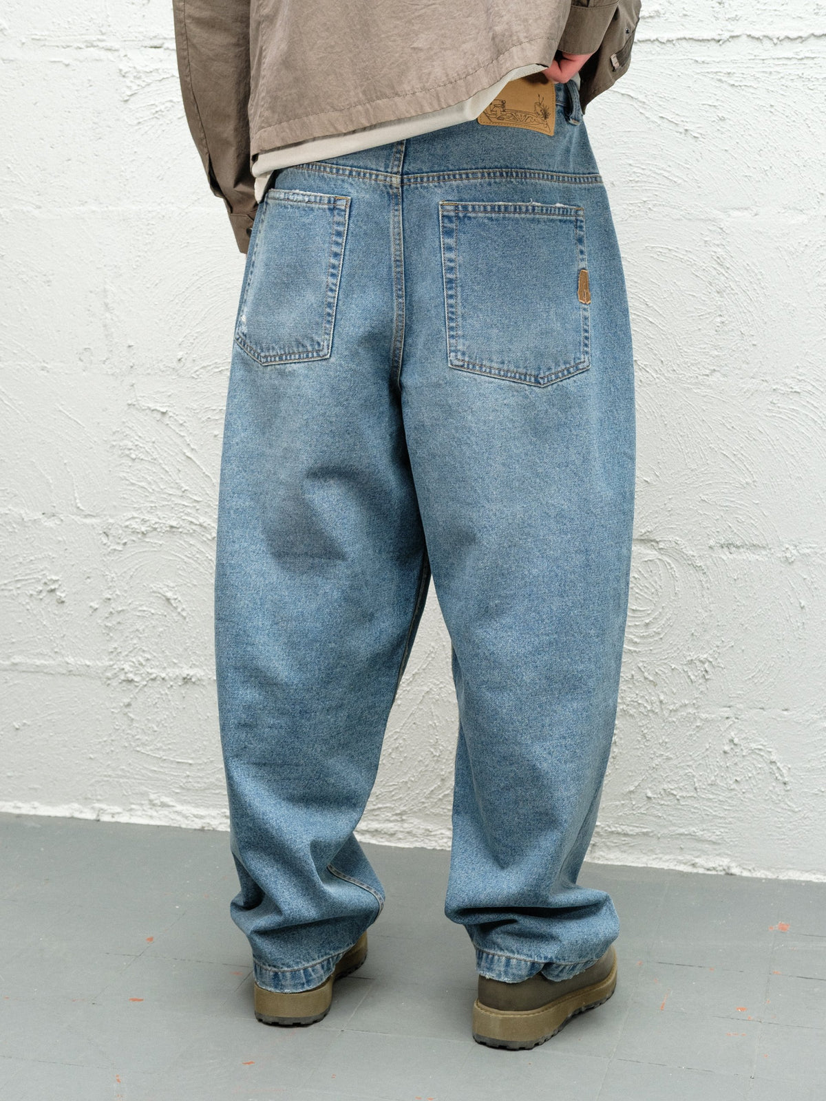 Fray Blue baggy denim pant, full rear view