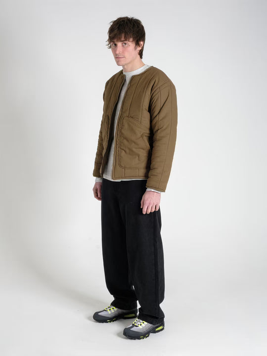 military jacket pine green on body shot side