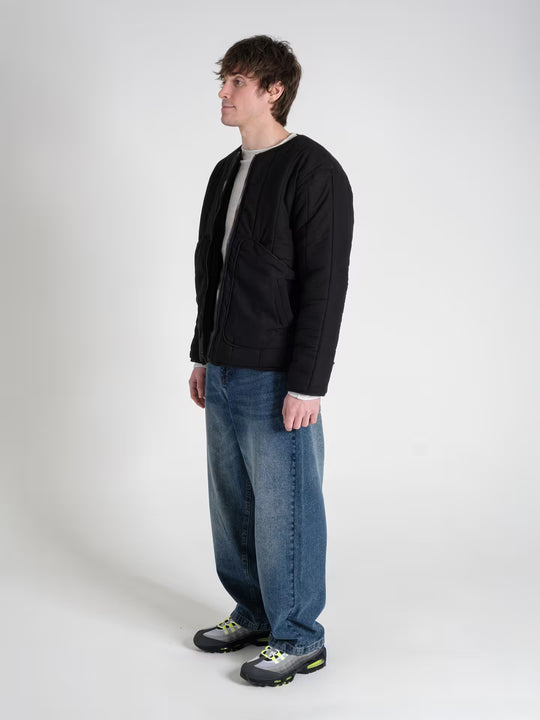 military jacket carbon black on body side shot