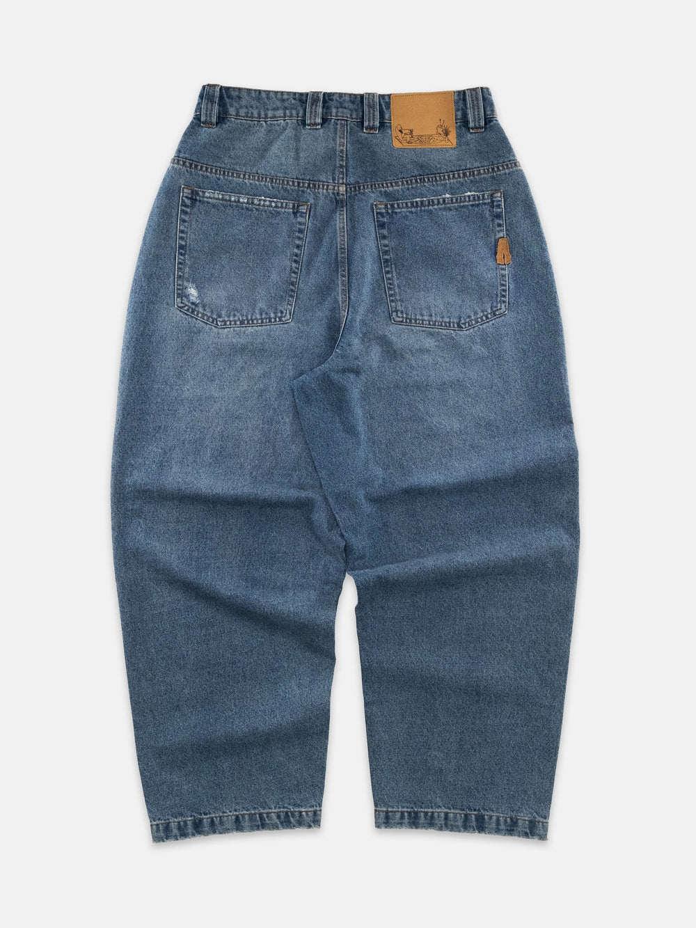 Baggys Denim Pant Fray — rear full flatlay, light blue wash