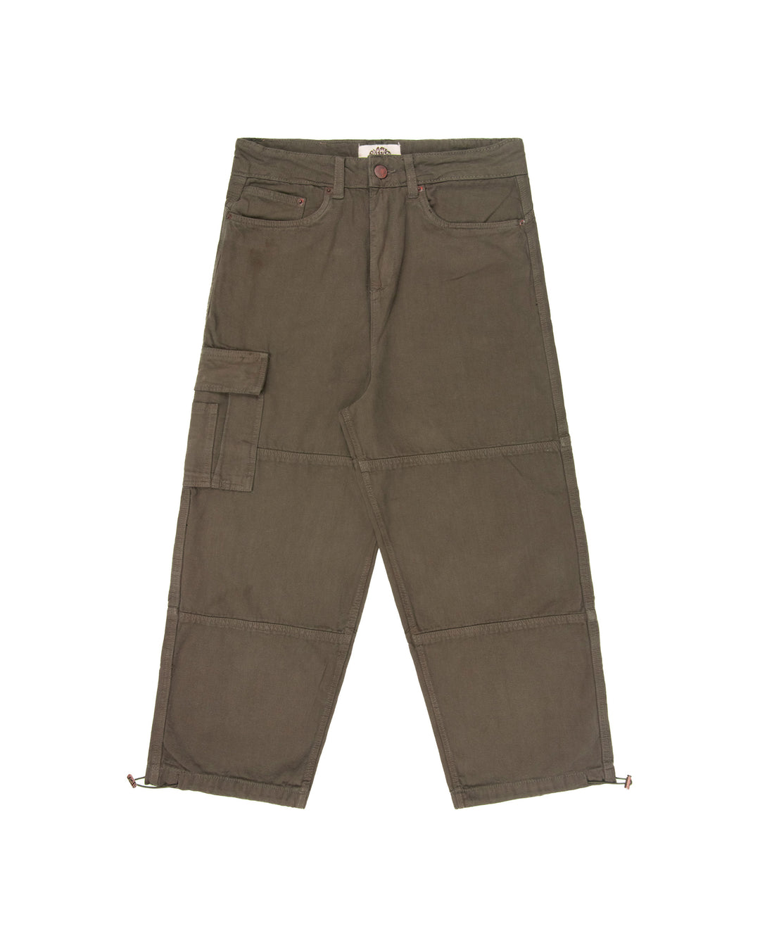 Brown cargo pants on a white background