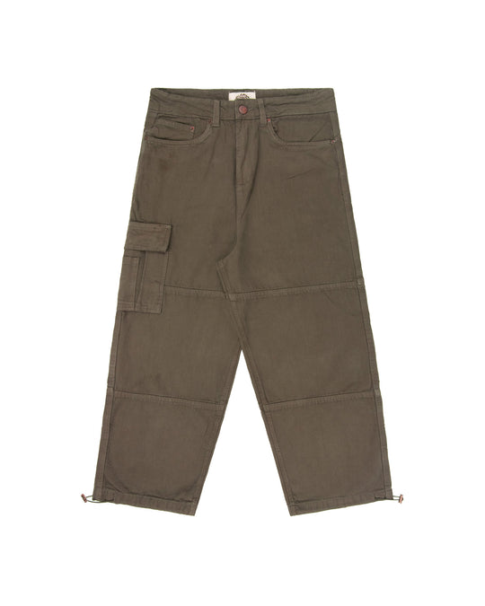 Brown cargo pants on a white background