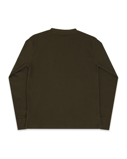 Green Waffle Long Sleeve Back Flatlay