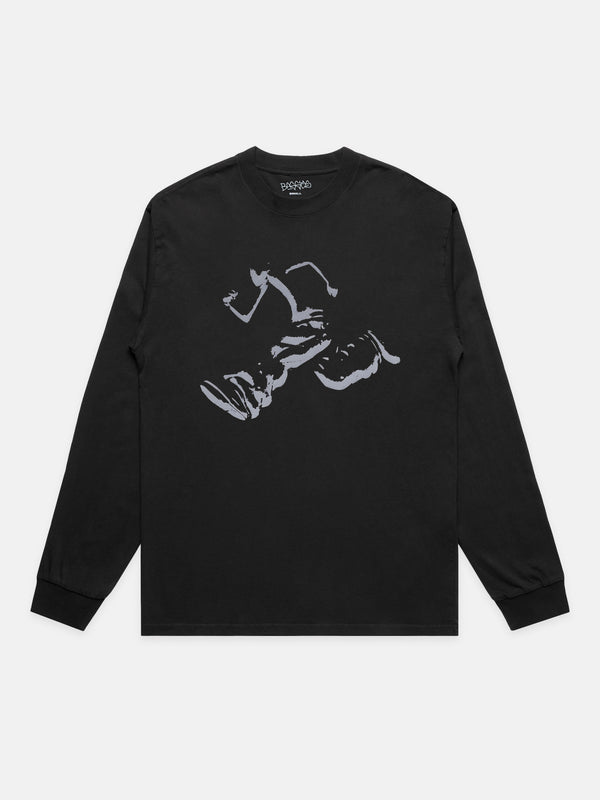 Baggys Runnin' Man Tee Faded Black — front flatlay