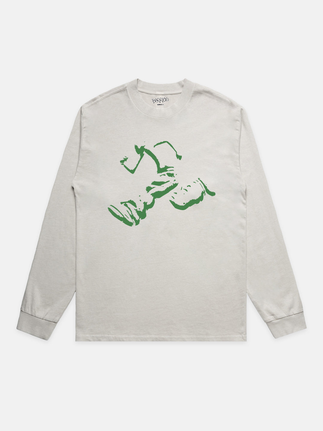 Baggys Runnin' Man Tee Faded Bone — front flatlay