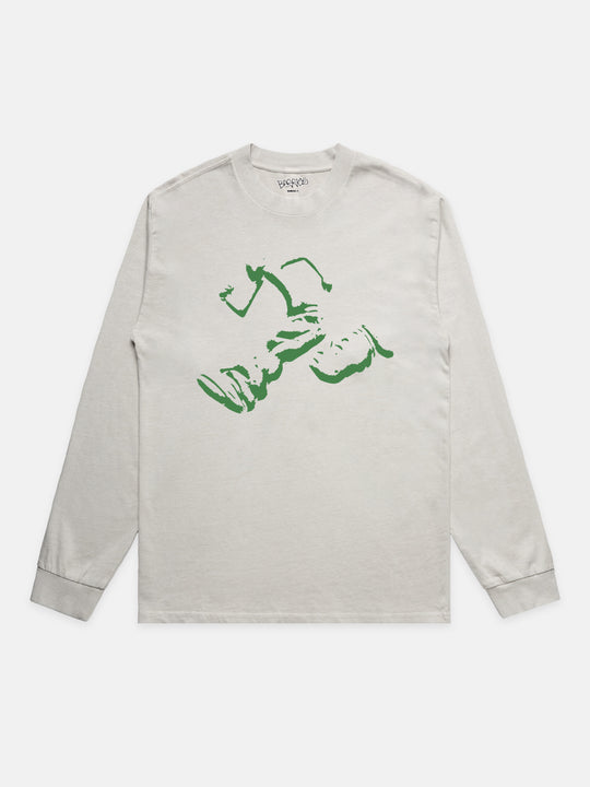Baggys Runnin' Man Tee Faded Bone — front flatlay
