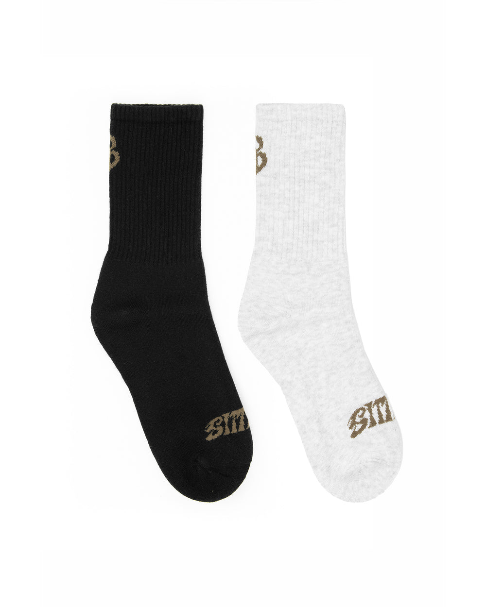 Black and grey marl socks with 'Sittin' branding on a white background